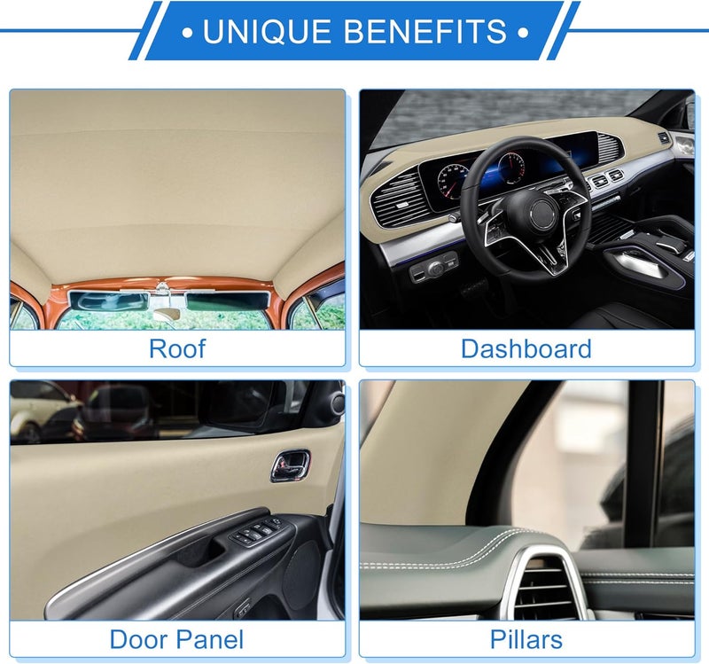 VekAuto Breathable Mesh Headliner Fabric 54" l x 60" W Interior Trim DIY Roof Repair Replacement for Car Truck RV SUV Automotive Breathable Mesh Fabric Beige - Image 3
